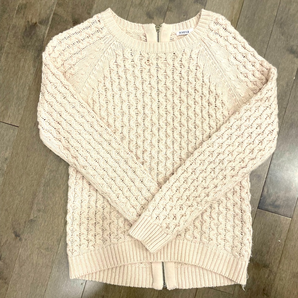 Knit Zip-Up Back Sweater